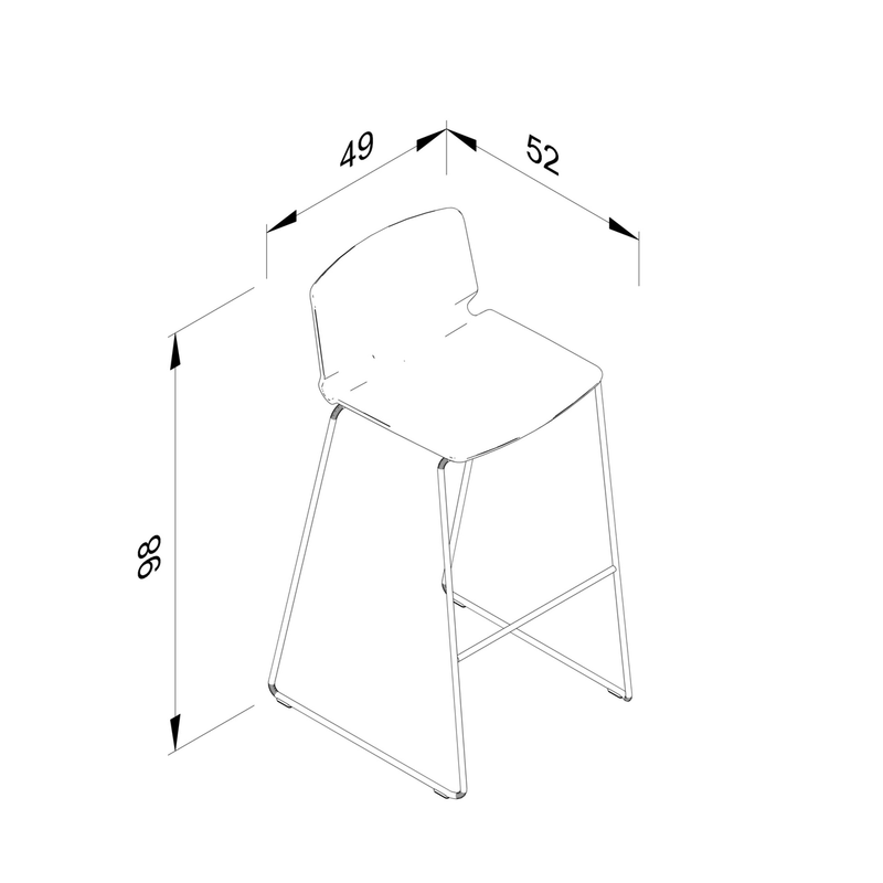 Curve Barhocker – Technische Daten