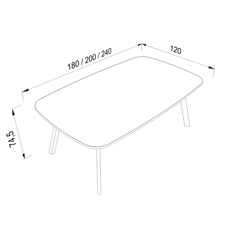 m500 – Gestell Schwarz (glatt) – Technische Daten