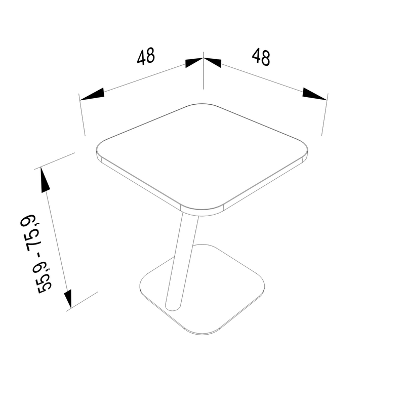 lt01 Laptoptisch – Gestell Schwarz (glatt) – Technische Daten
