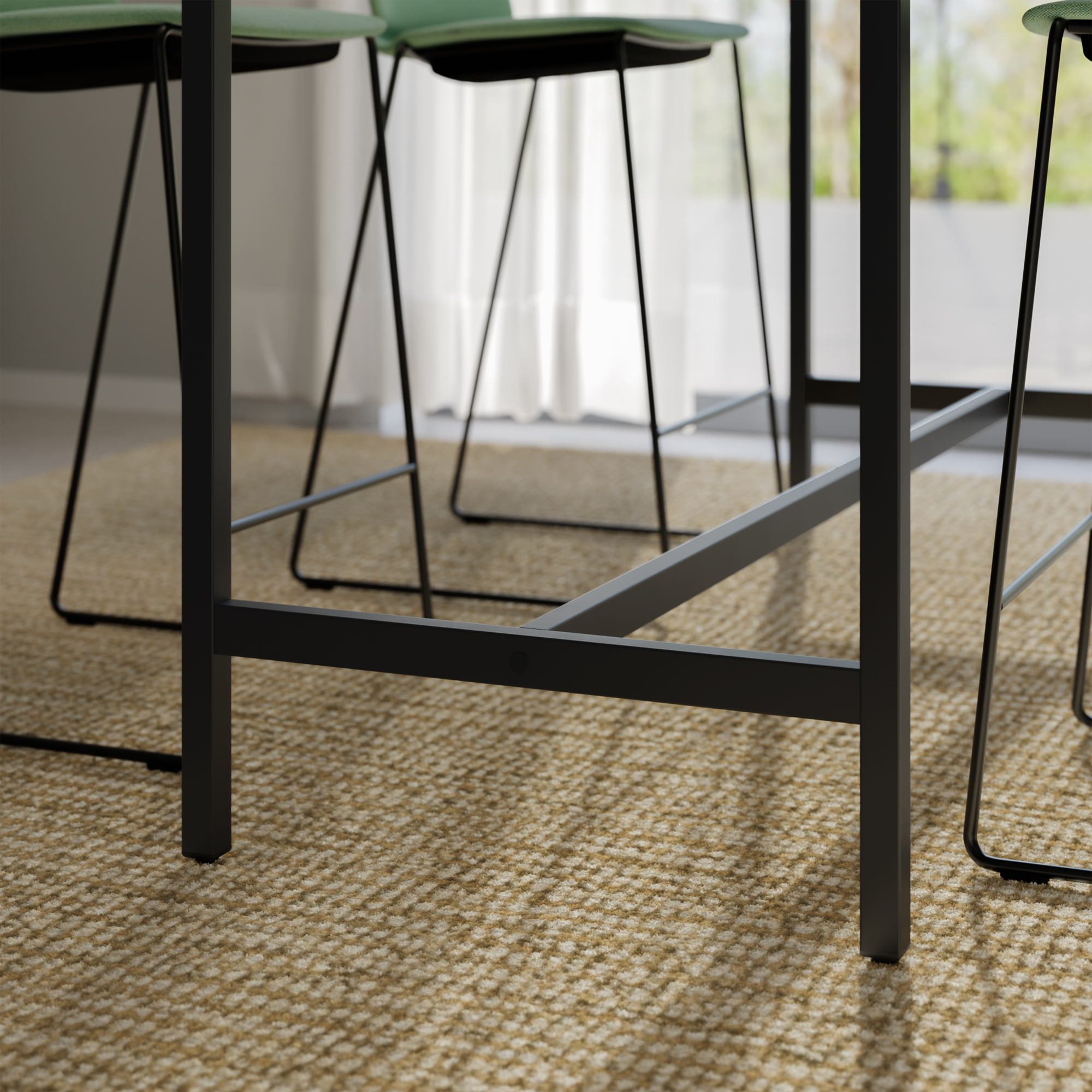 s60 Stehtisch – Gestell Schwarz (glatt)