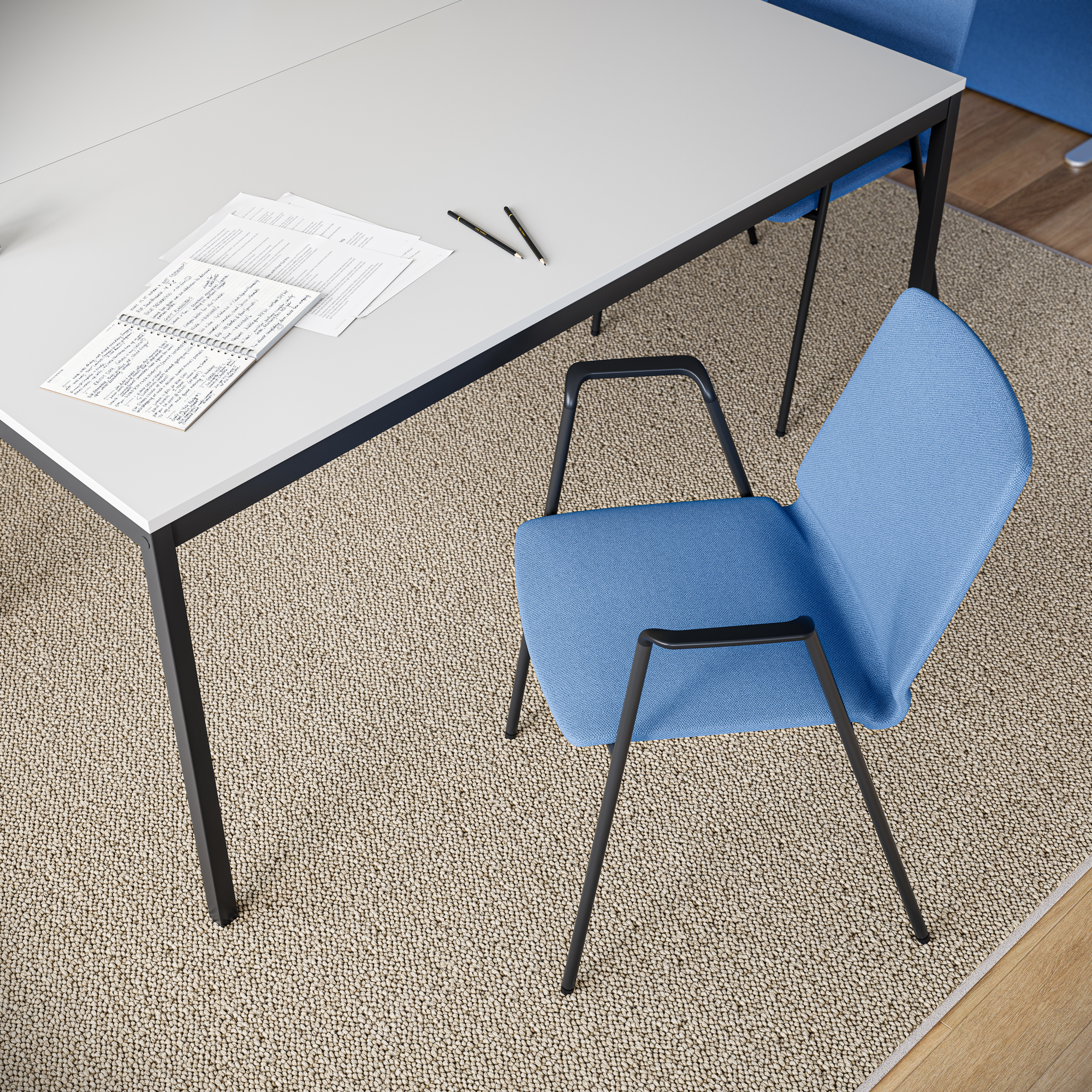 s60 Seminartisch – Gestell Schwarz (glatt)