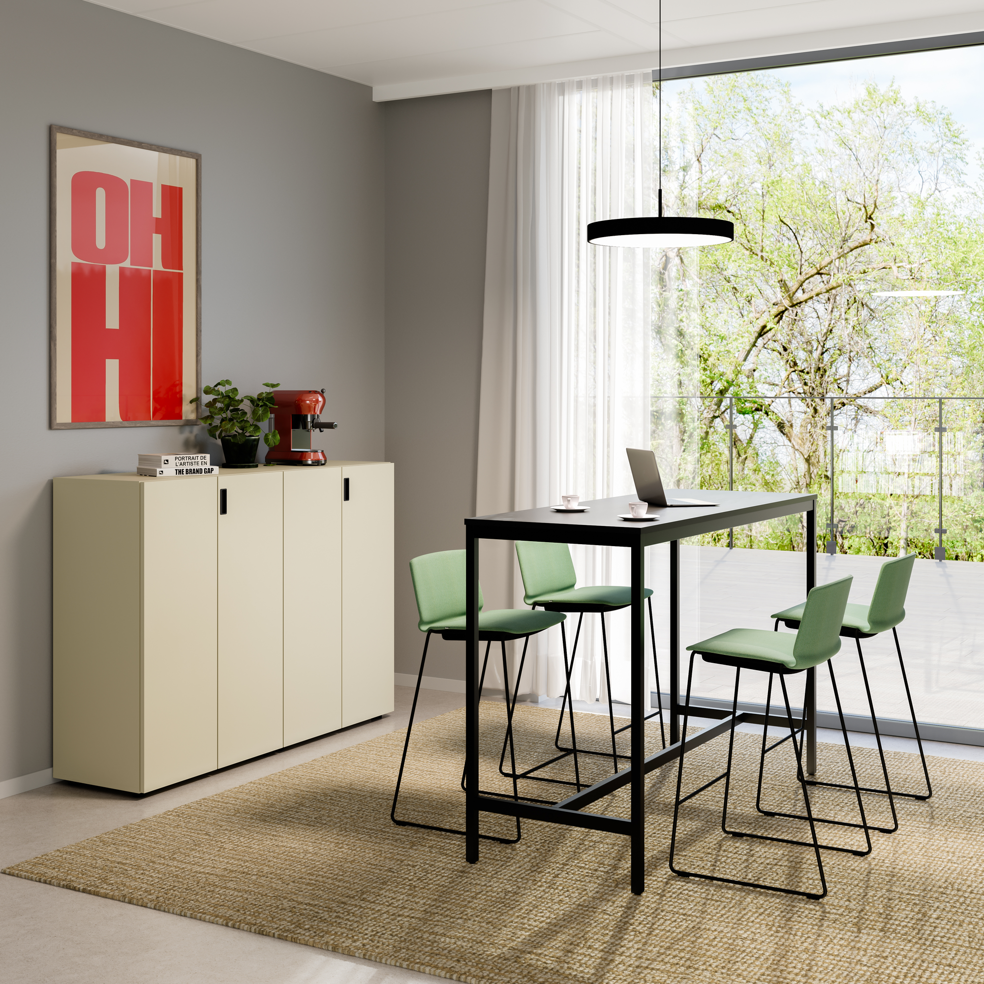 Curve Vollpolster Barhocker
